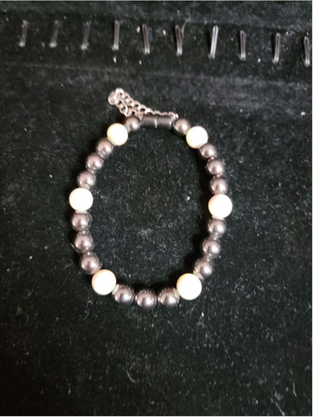 Empath Protection Silver Hematite & Moonstone Centering Crystal Bracelet